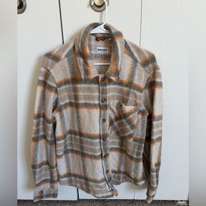 Timberland Gray and Orange Shirt Jacket, Size Medium